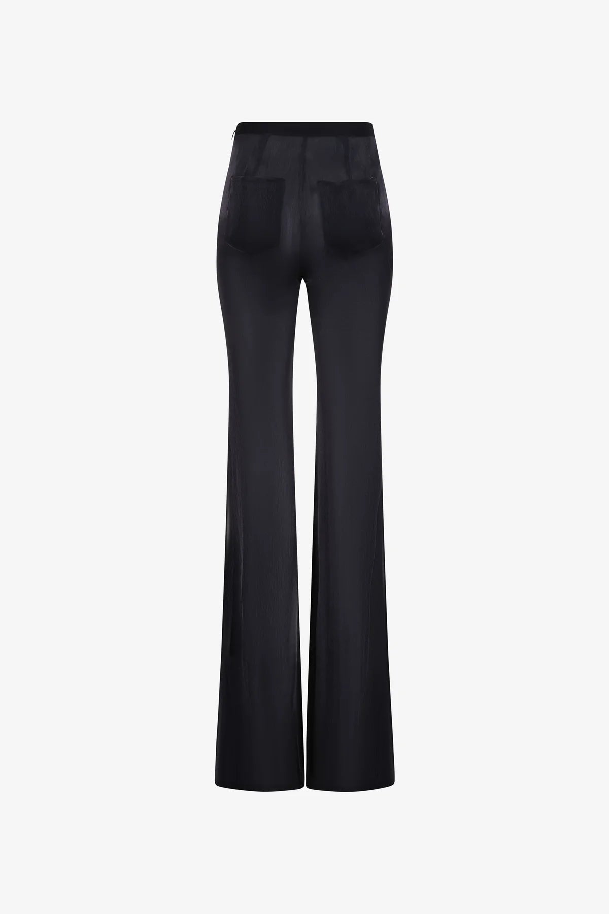 BLACK FITTED FLARED PANTS