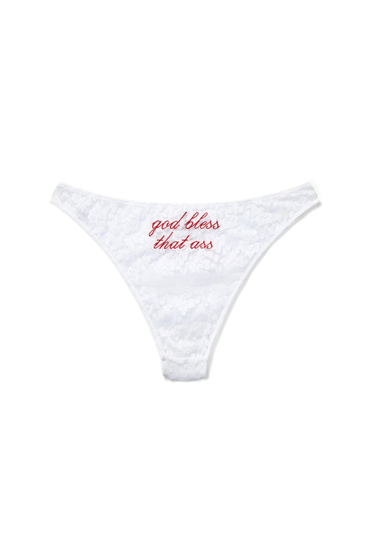 GOD BLESS THAT ASS LACE BRIEF