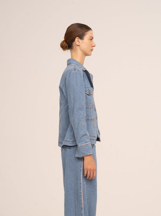 Flash Denim Fitted Denim Jacket