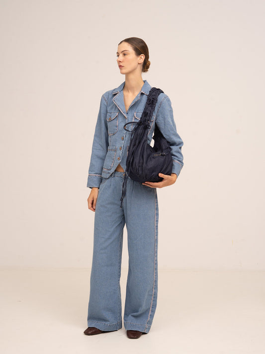 Flash Denim Fitted Denim Jacket
