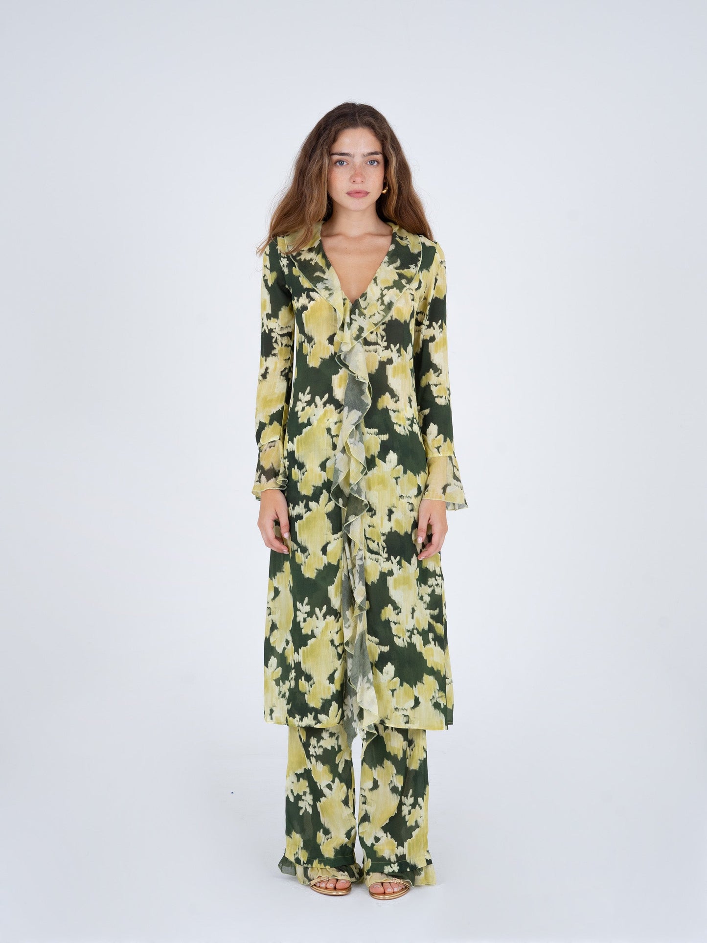 Lime Lagoon Flower Print Pants