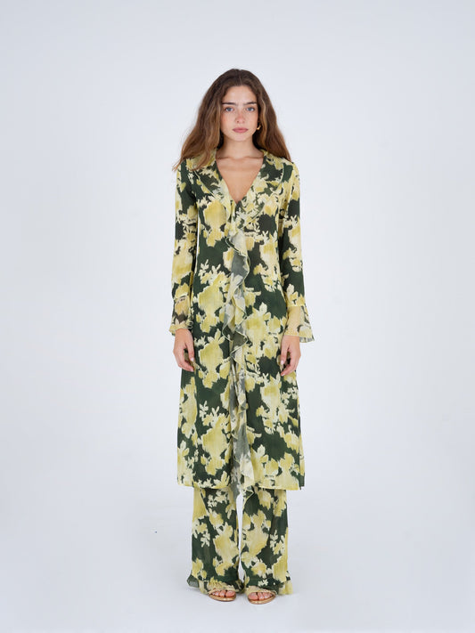 Lime Lagoon Flower Print Pants