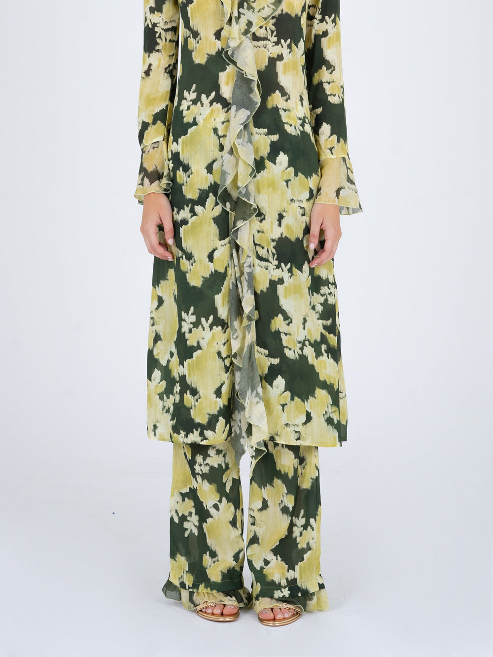 Lime Lagoon Flower Print Pants