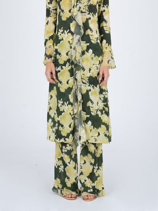 Lime Lagoon Flower Print Pants