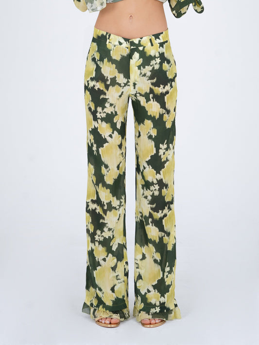 Lime Lagoon Flower Print Pants