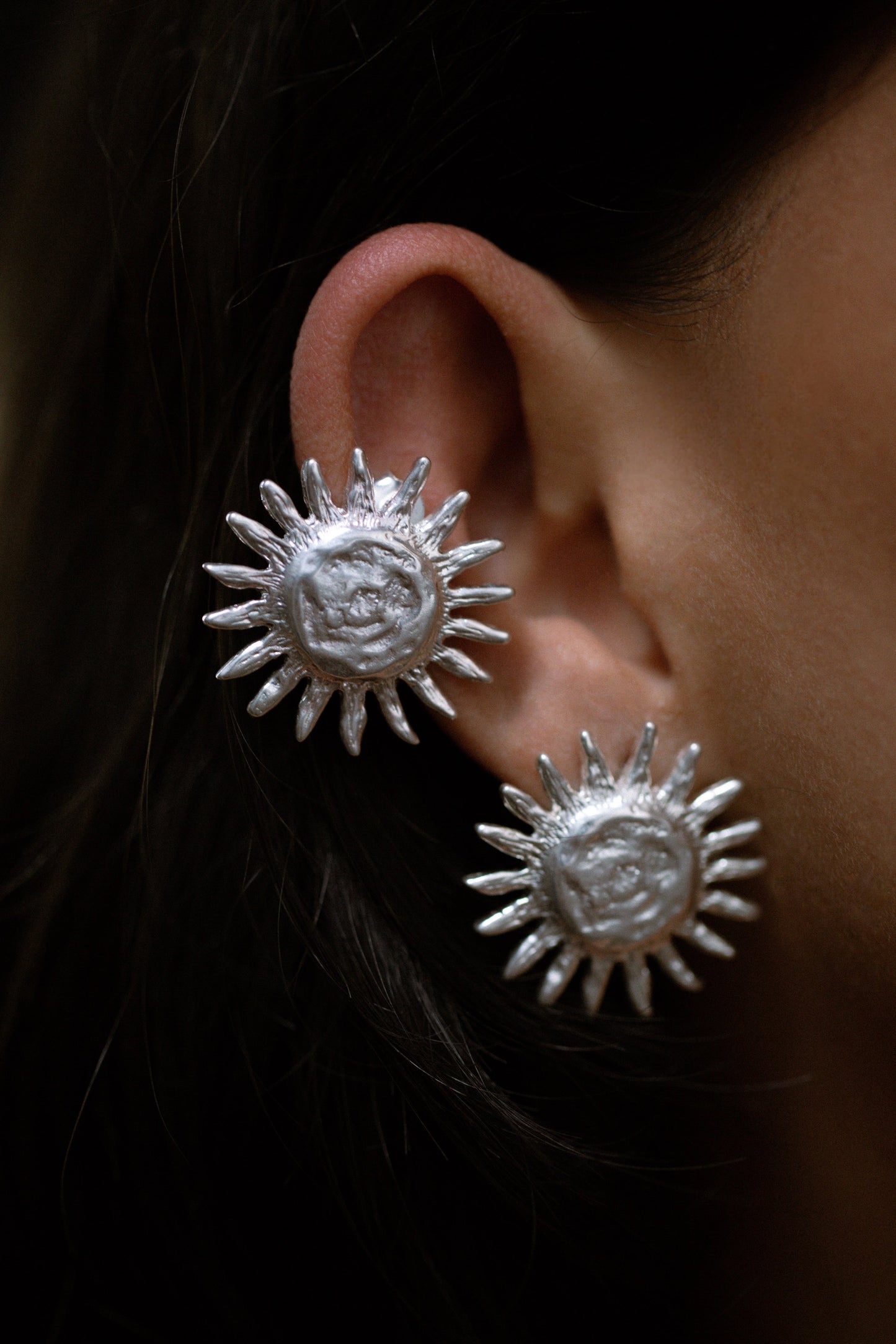 Sun Earrings Silver