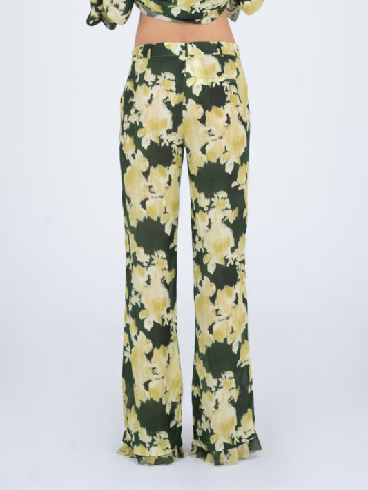 Lime Lagoon Flower Print Pants
