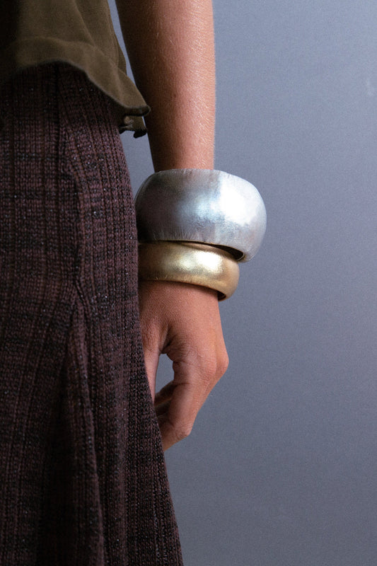 Leather Slim Bracelet Gold