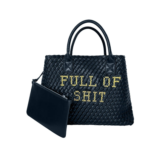 Vegan FULL OF SHIT Woven Handbag