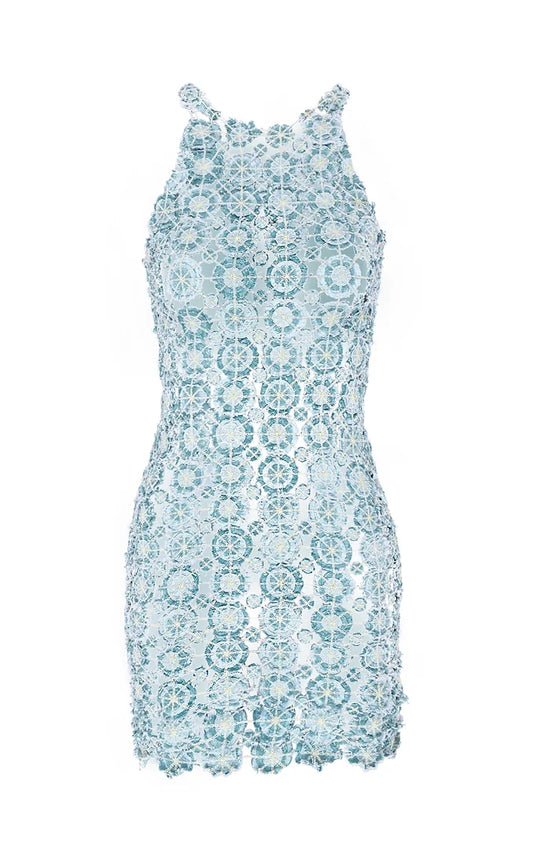 DENIM ANGEL MINI DRESS - BLUE
