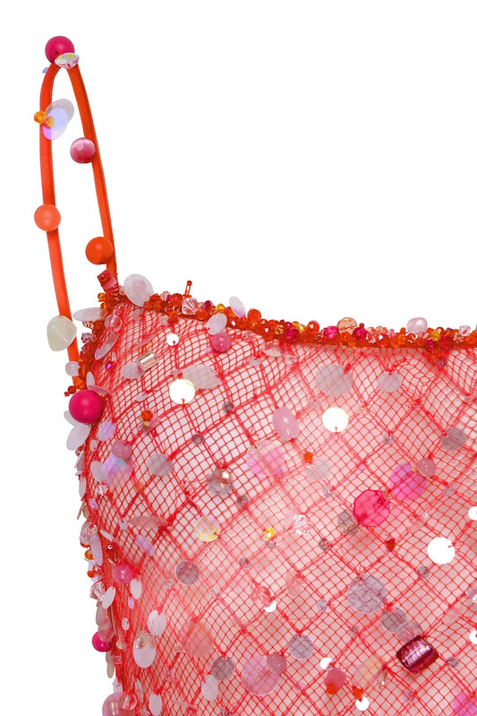 FISHNET MINI DRESS - PINK