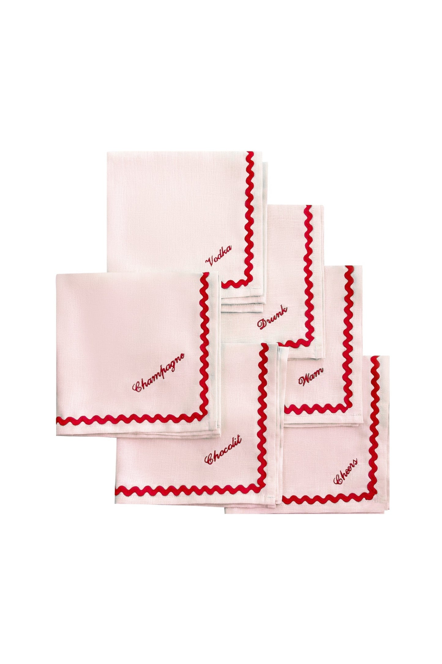 Add your own..Ric Rac Red & Pink | Personalised Napkin