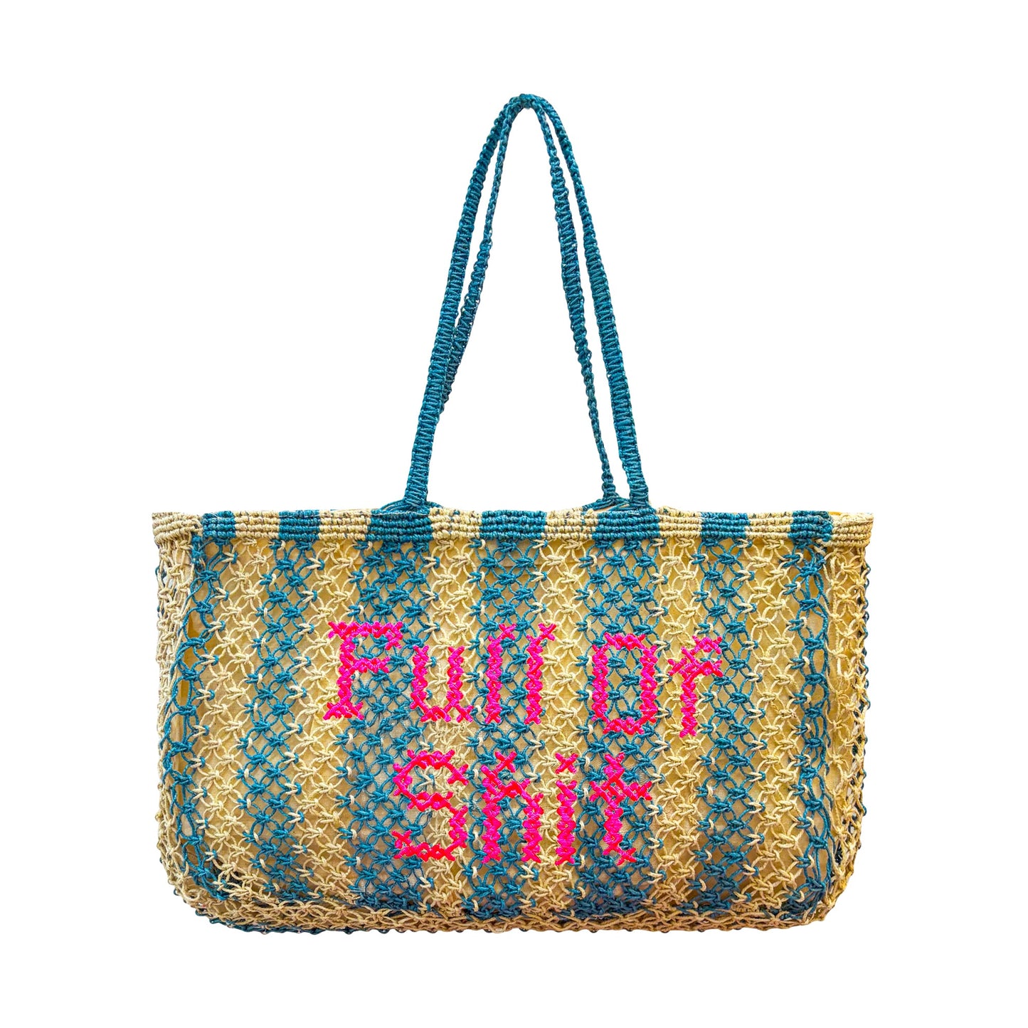 Full Of Shit Pink Jute Bag