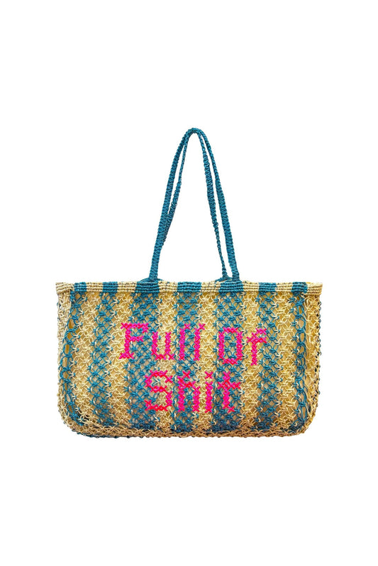 Full Of Shit Pink Jute Bag