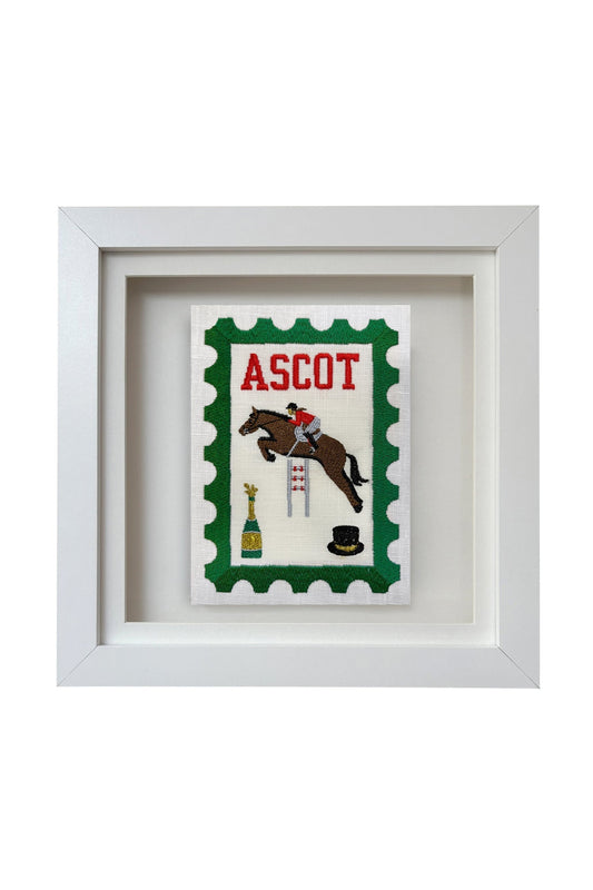 Ascot Embroidered Postcard Artwork