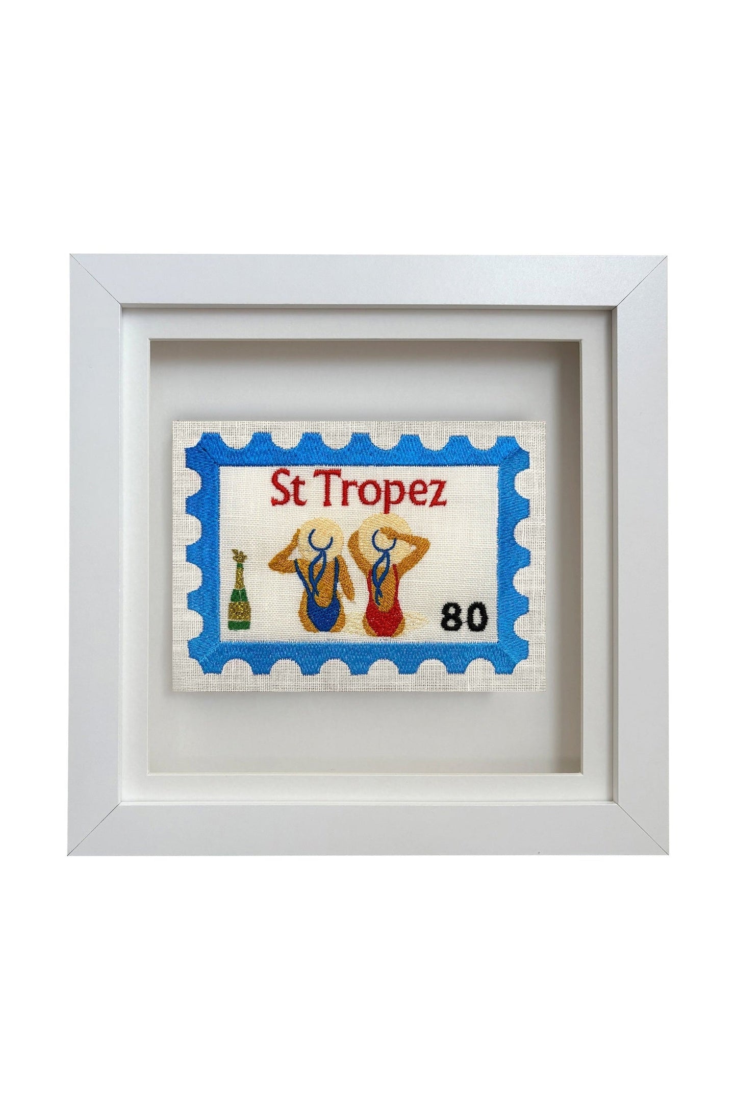 St Tropez Embroidered Postcard Artwork