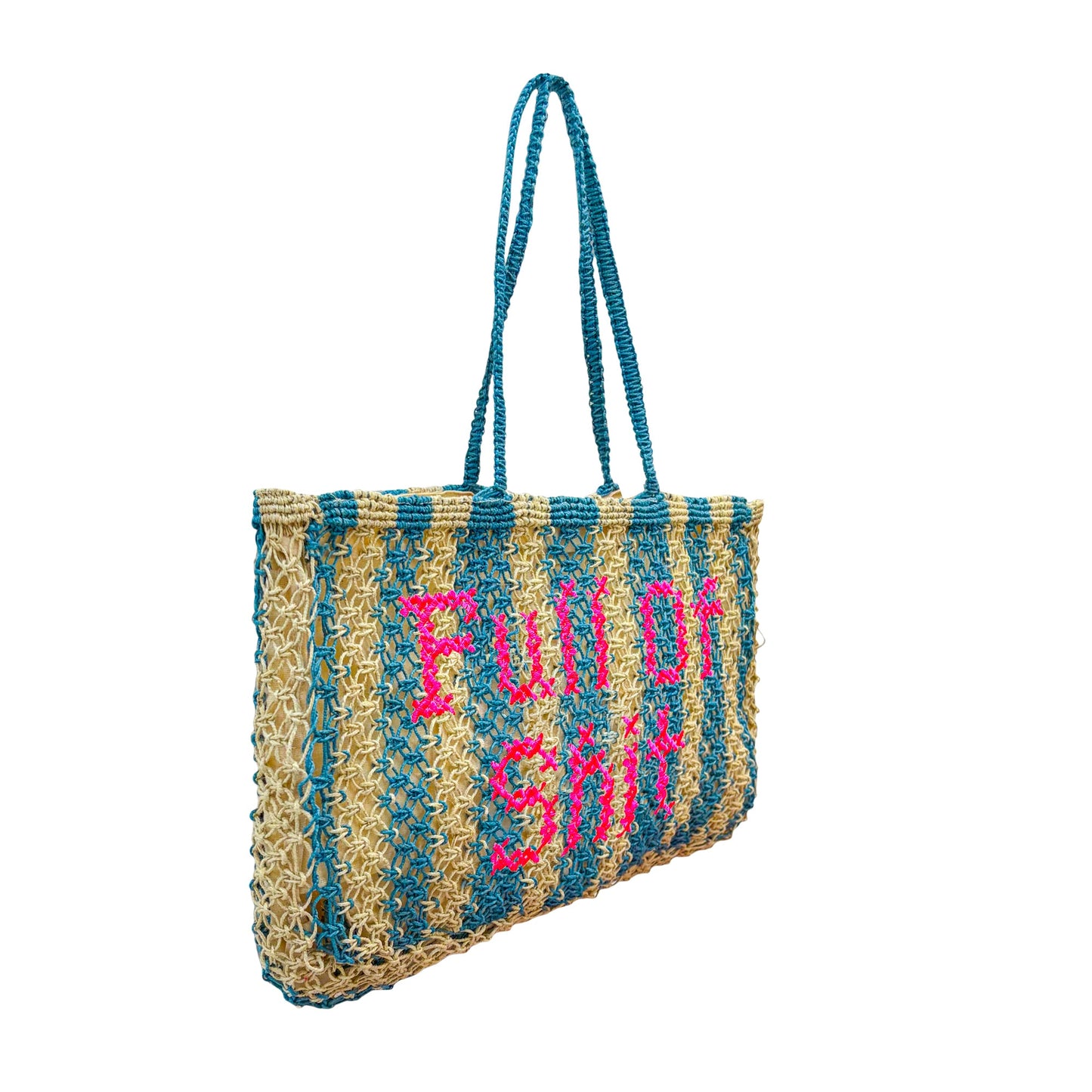 Full Of Shit Pink Jute Bag