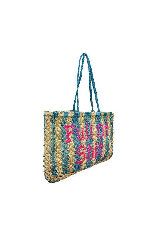 Full Of Shit Pink Jute Bag