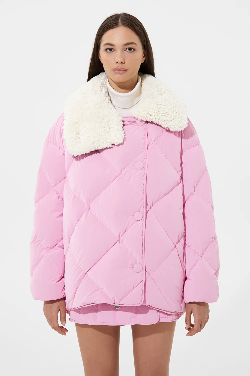 SHEARLING QUEEN JACKET POWDER PINK