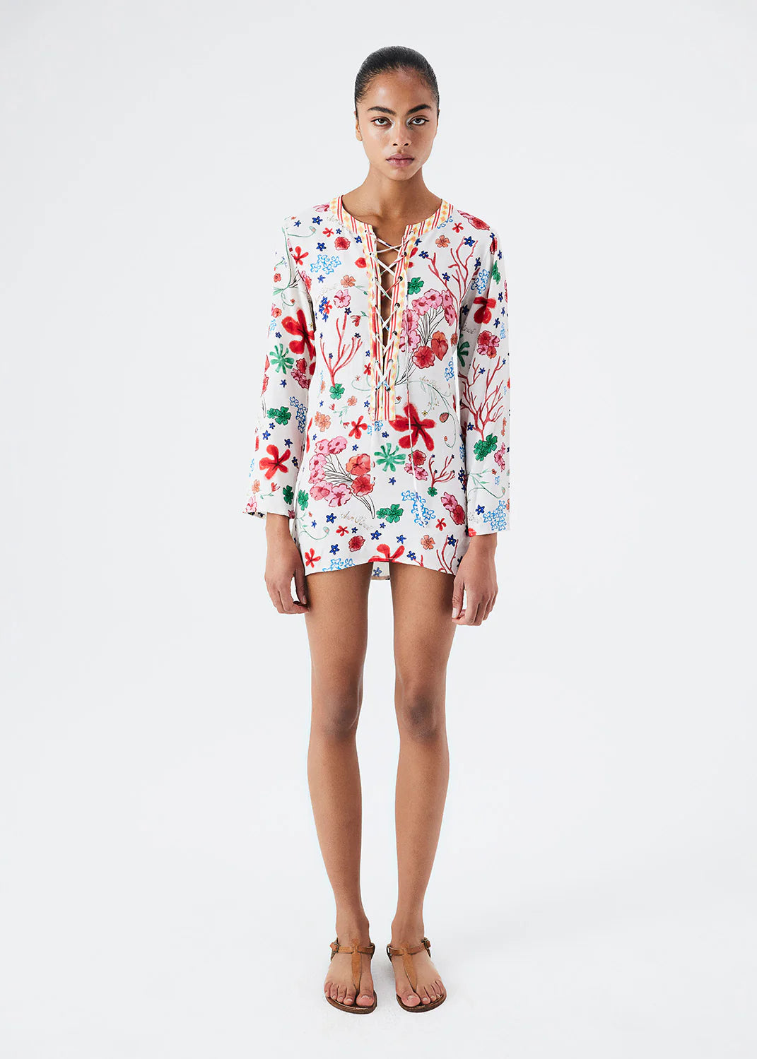CORALIA - Mini Printed Beach Dress