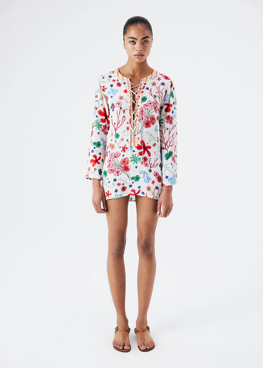 CORALIA - Mini Printed Beach Dress