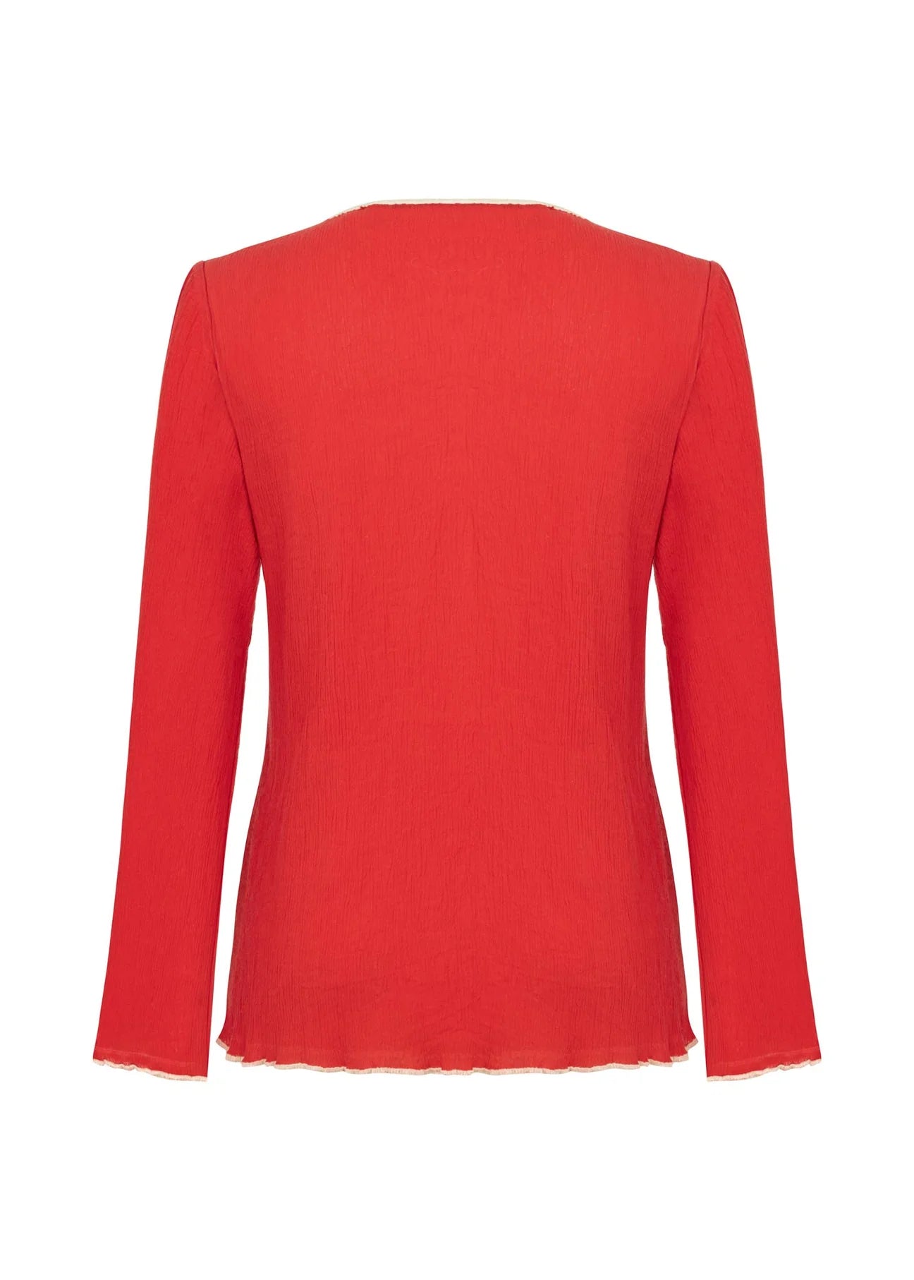 MALAIKA - Crinkled Cotton Red Shirt