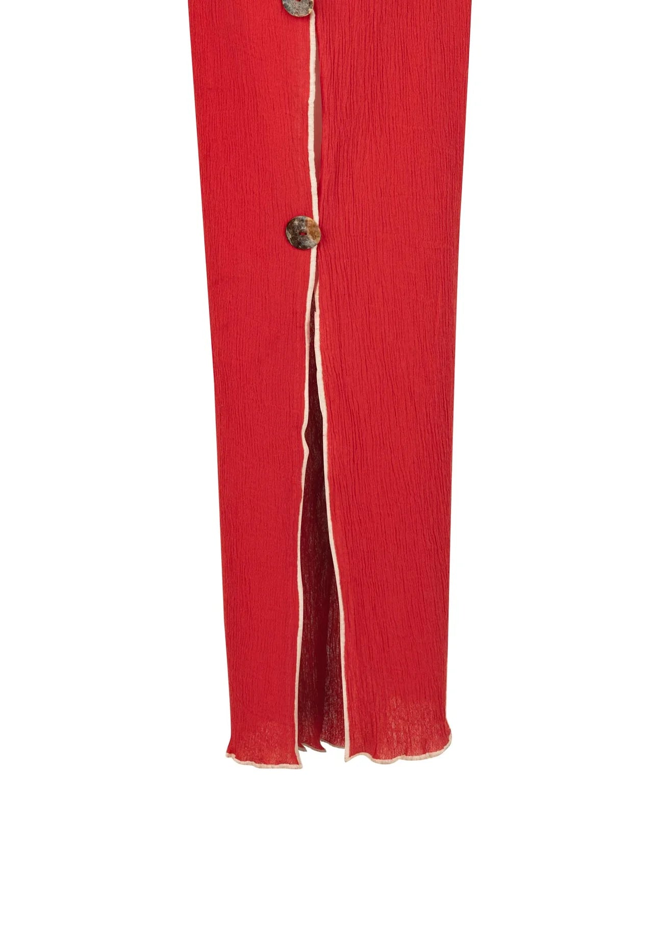 MALAIKA - Crinkled Cotton Red Pants