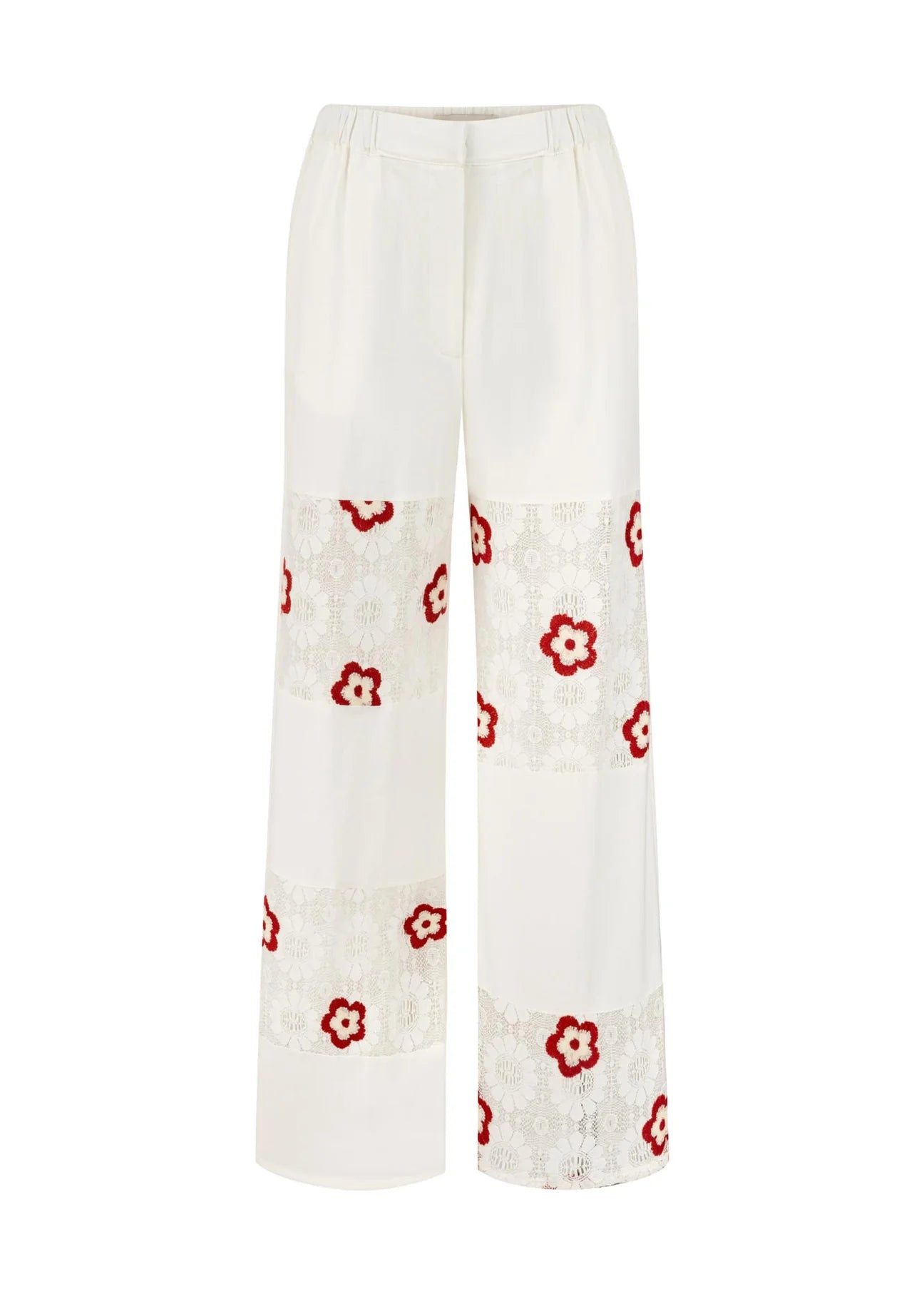 Previous Next   BLOMEN - Pants with Floral Applique and Lace