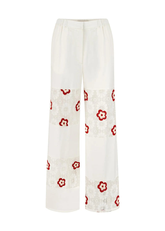 Previous Next   BLOMEN - Shirt with Floral Applique and Lace