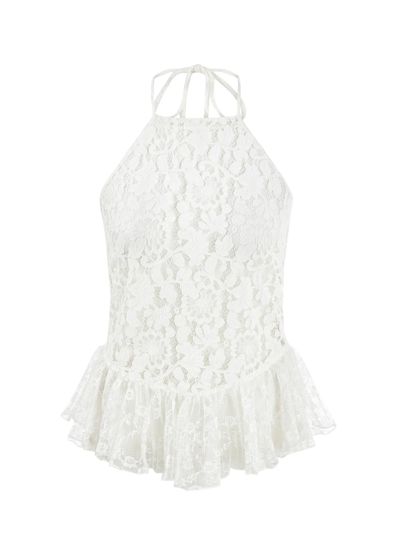 LACIA - Lace Top with Ruffles