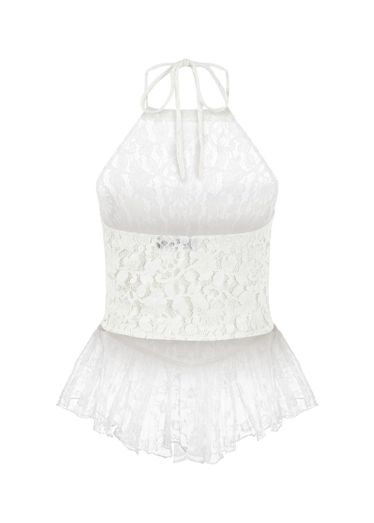 LACIA - Lace Top with Ruffles
