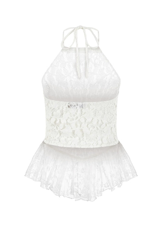 LACIA - Lace Top with Ruffles
