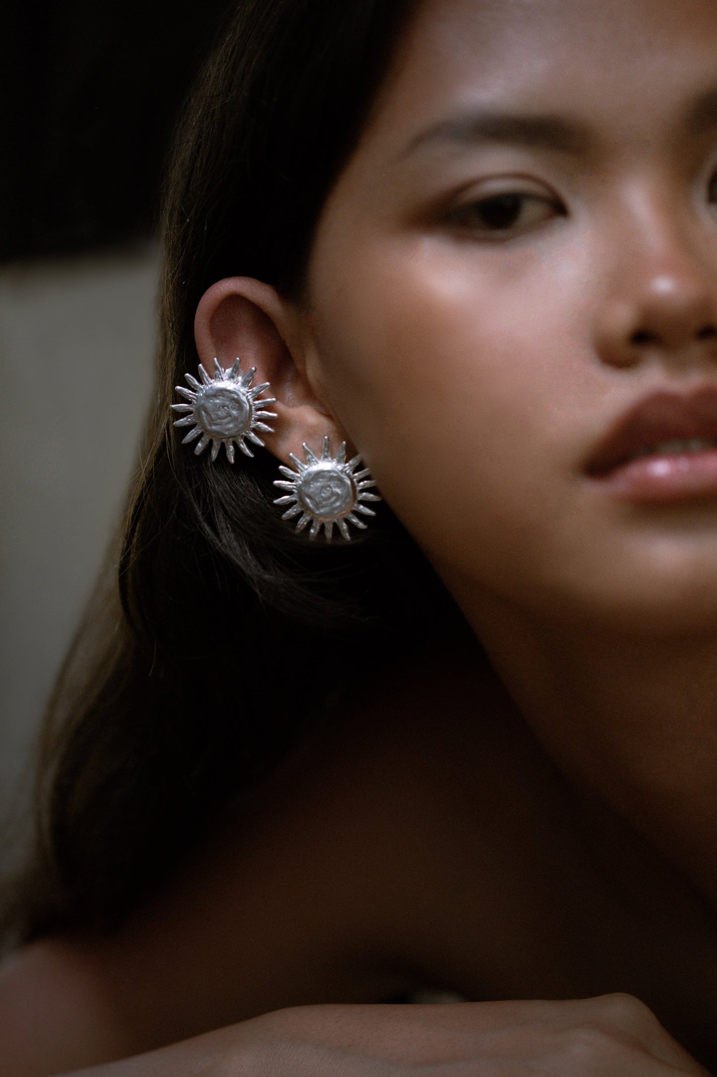 Sun Earrings Silver