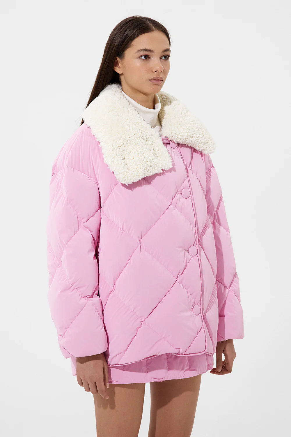 SHEARLING QUEEN JACKET POWDER PINK