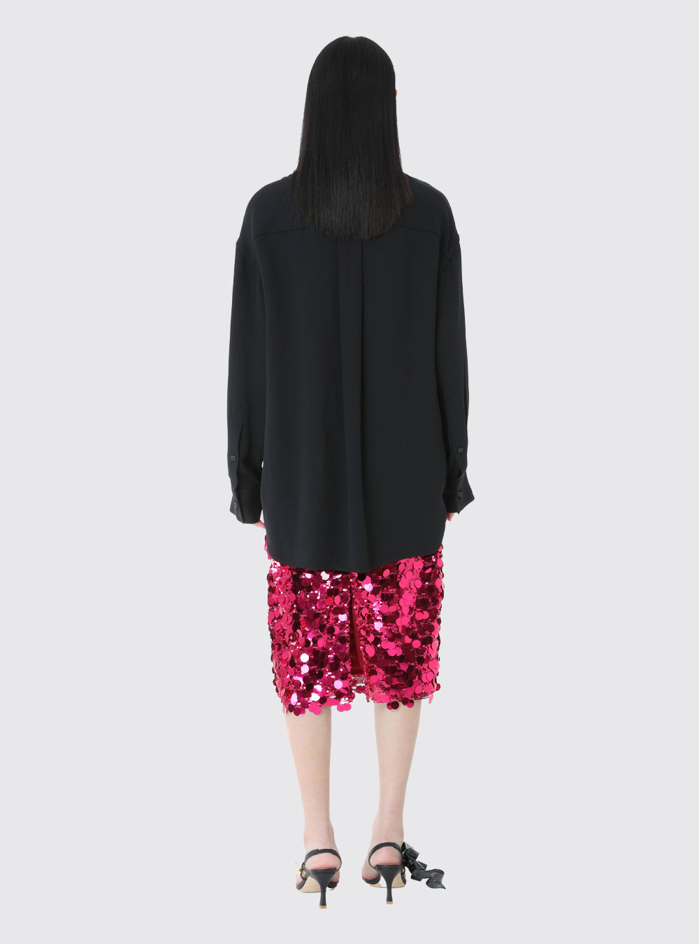 Neon Pink Sequins Skirt