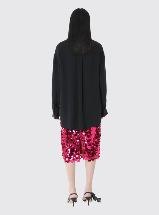 Neon Pink Sequins Skirt