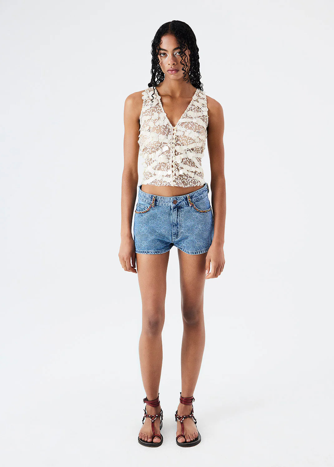 LARY - Sequined Crop Top