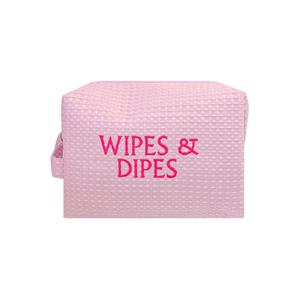 Pink Wipes & Dipes Waffle Bag