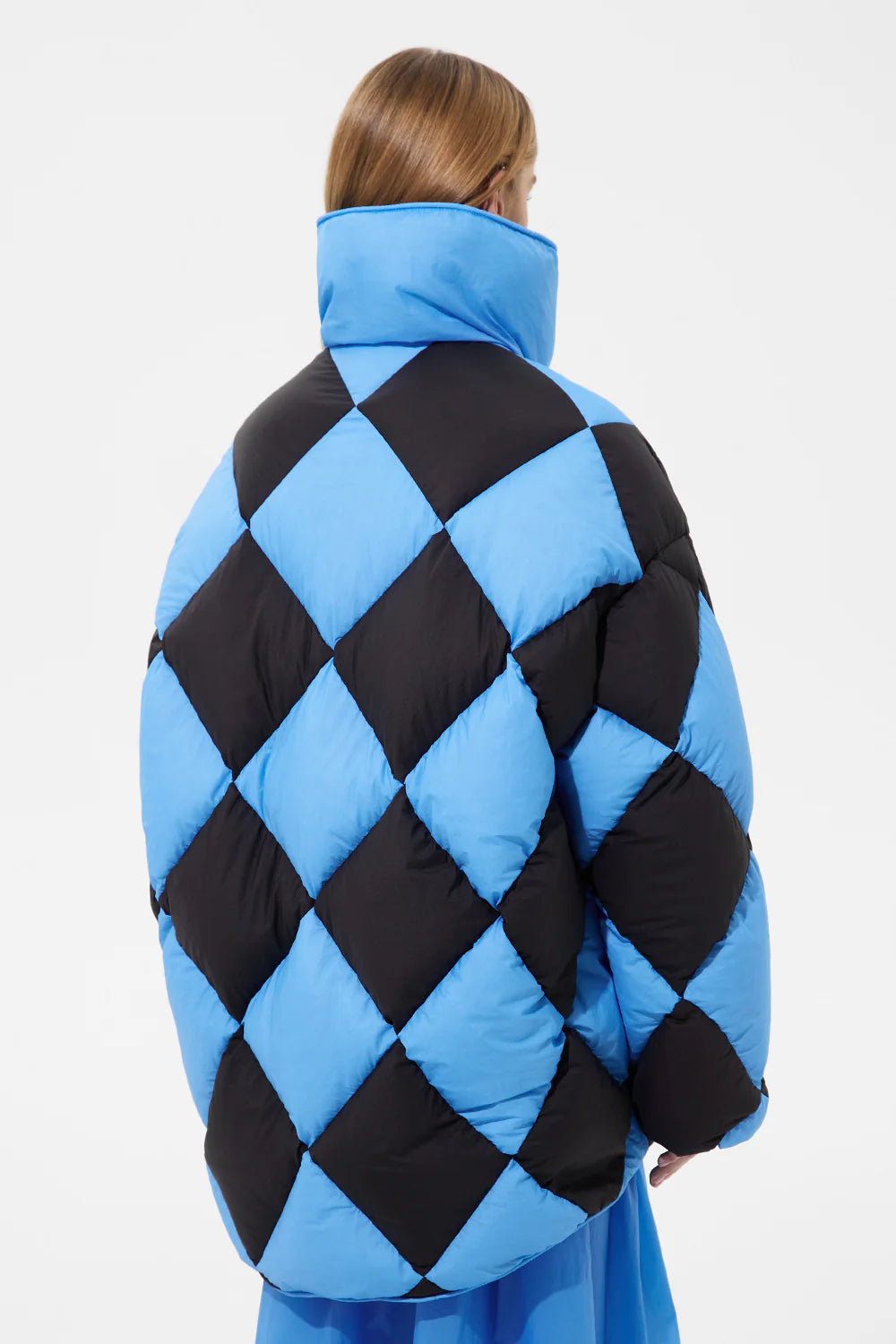 DIAMOND COZY QUEEN JACKET MICRO BRIGHT BLUE+MICRO BLACK