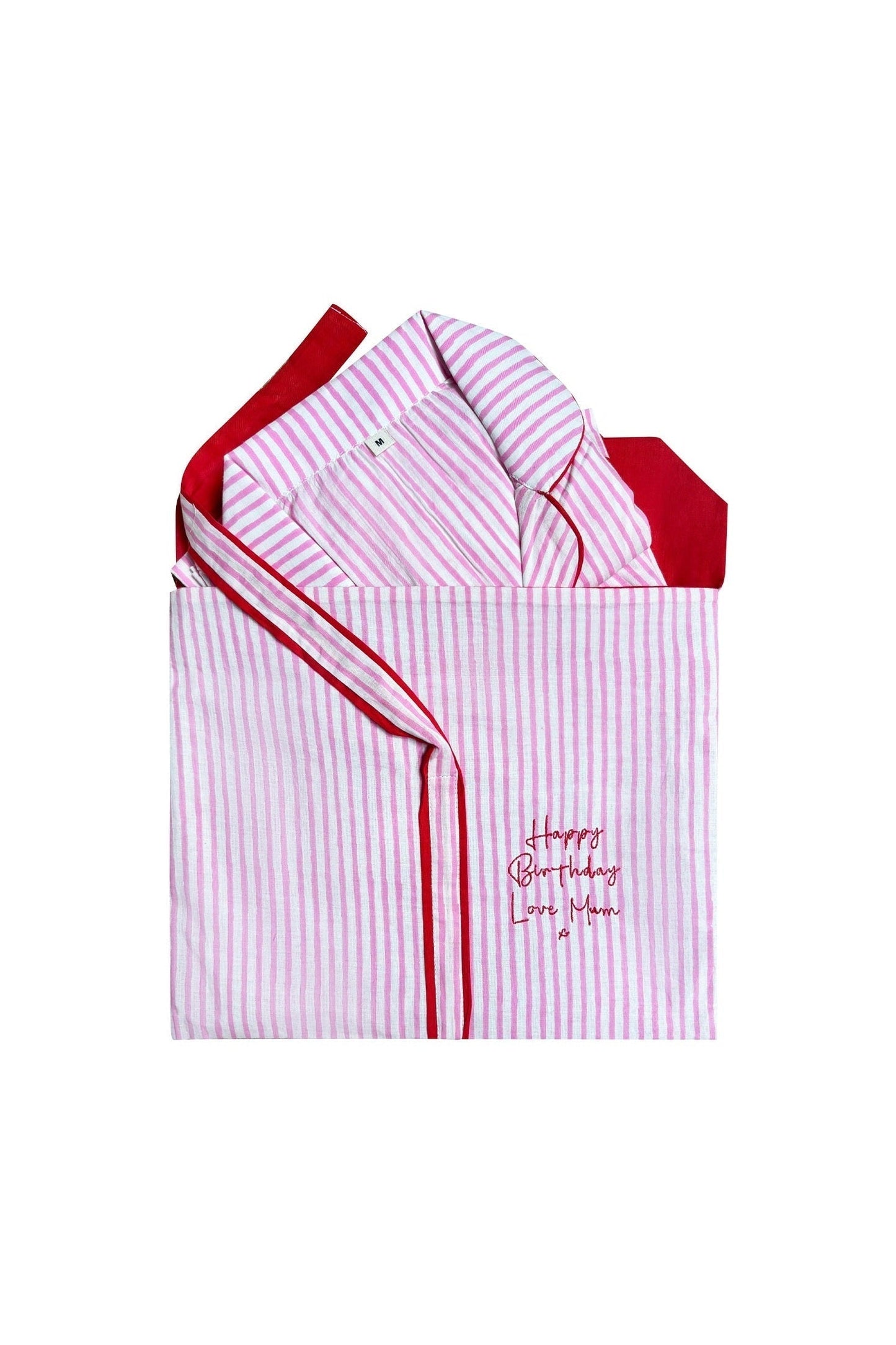 Pink Stripe Kimono Robe