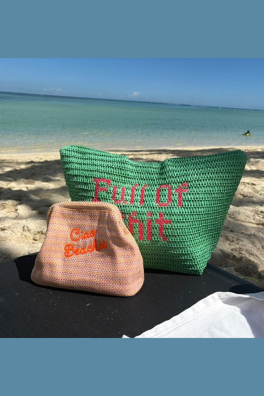 Neon orange Ciao Beaches clutch pouch by Lilly Loves with a sleek, compact design and vibrant color for stylish accessories.
