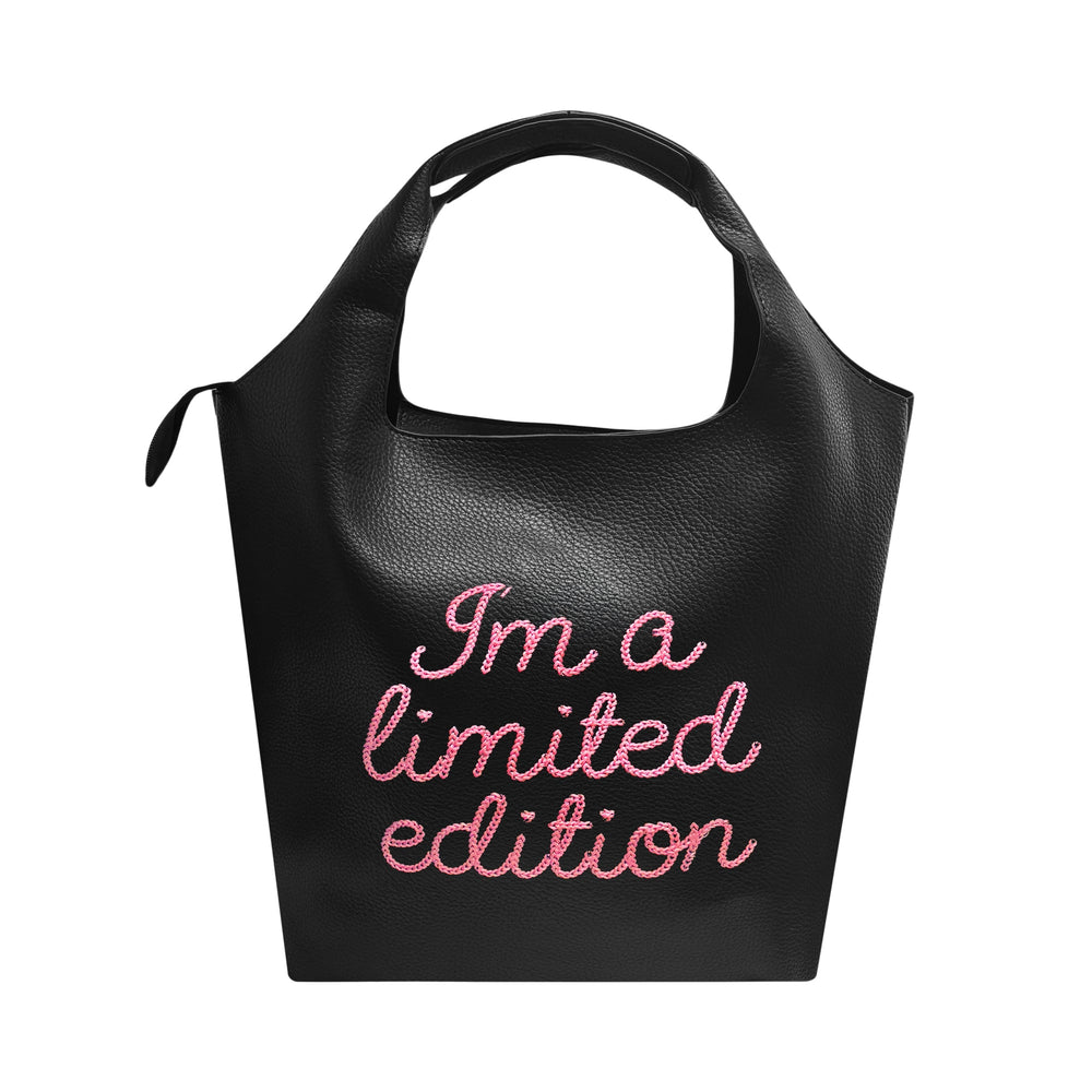 Lilly Loves black limited edition bucket handbag with sleek design and spacious interior, stylish for everyday use.