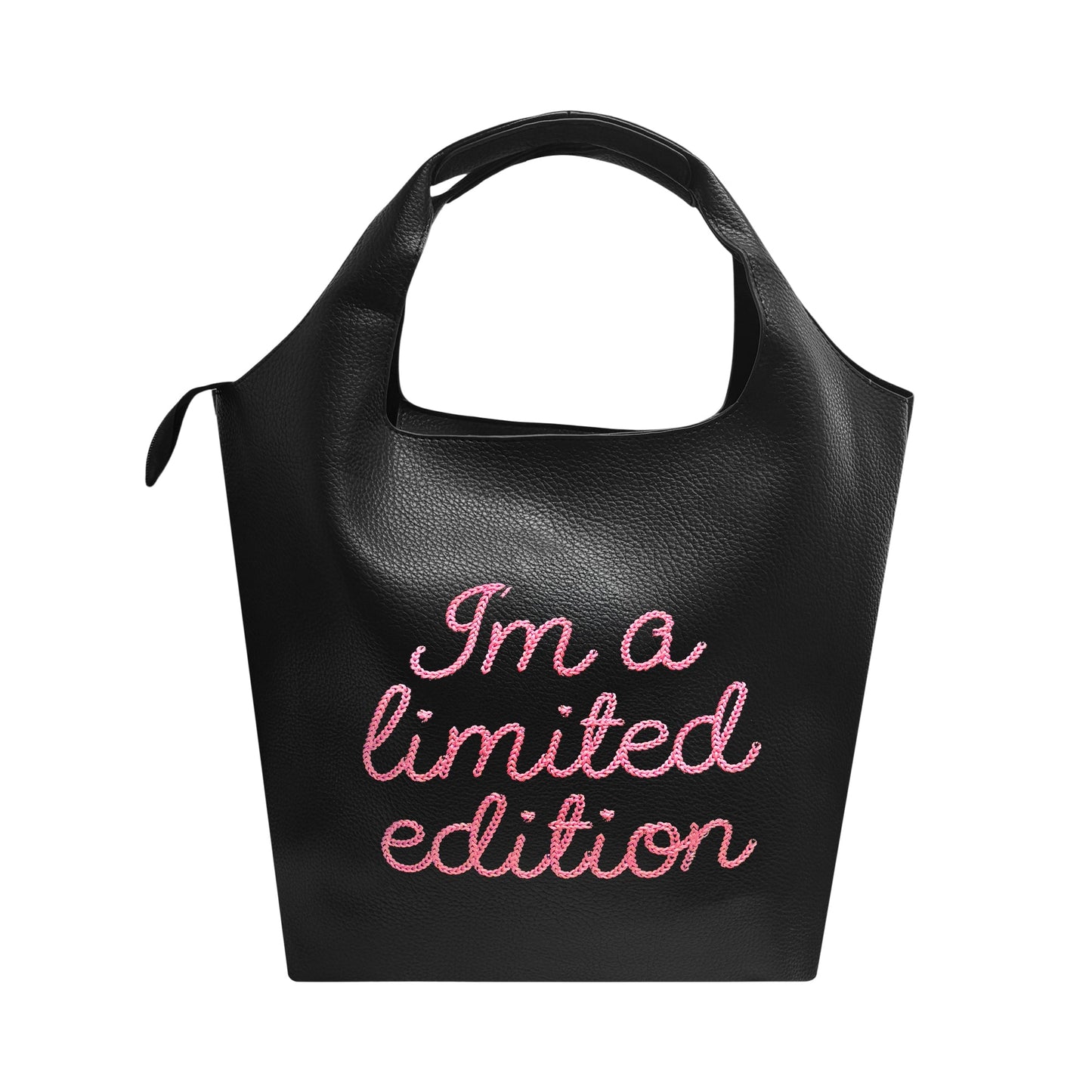 Lilly Loves black limited edition bucket handbag with sleek design and spacious interior, stylish for everyday use.