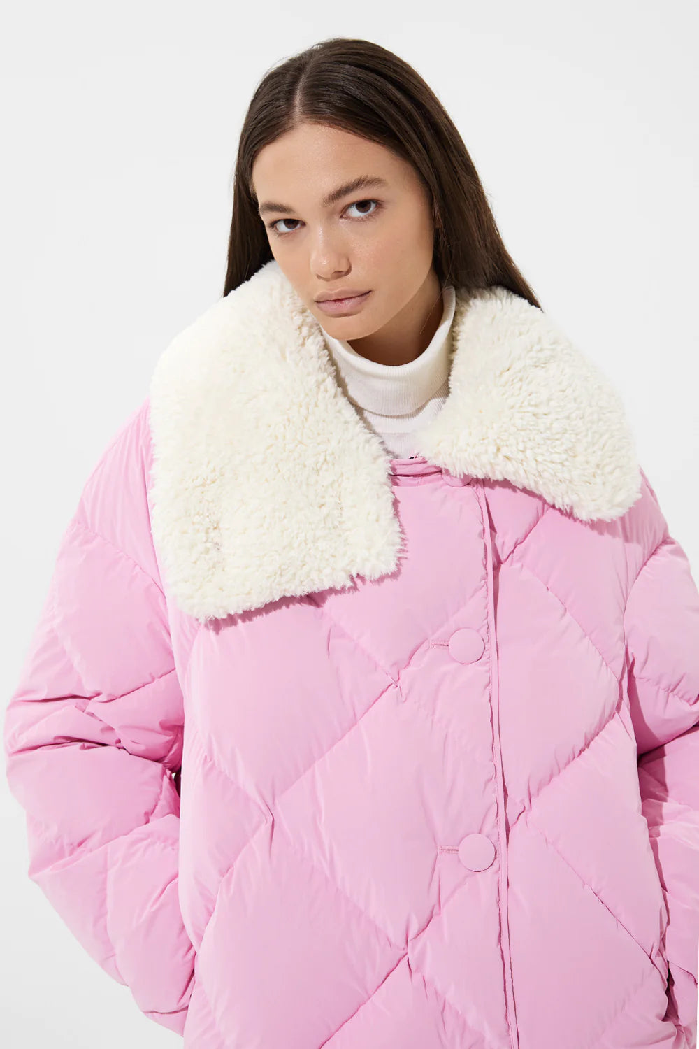 SHEARLING QUEEN JACKET POWDER PINK