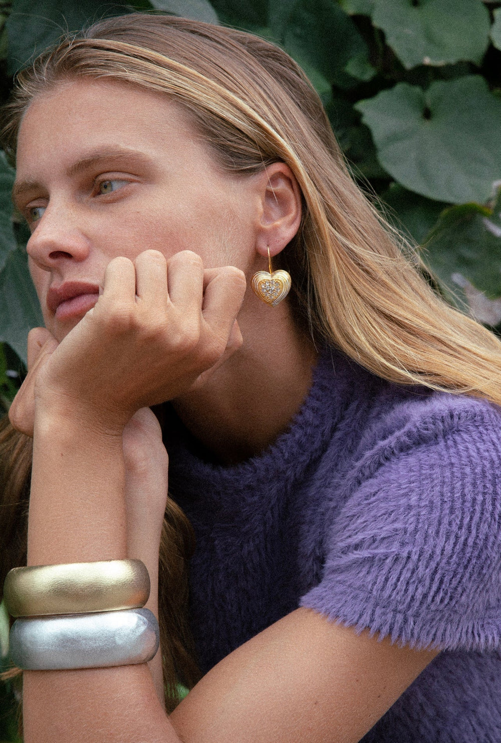 Gray Earrings Gold