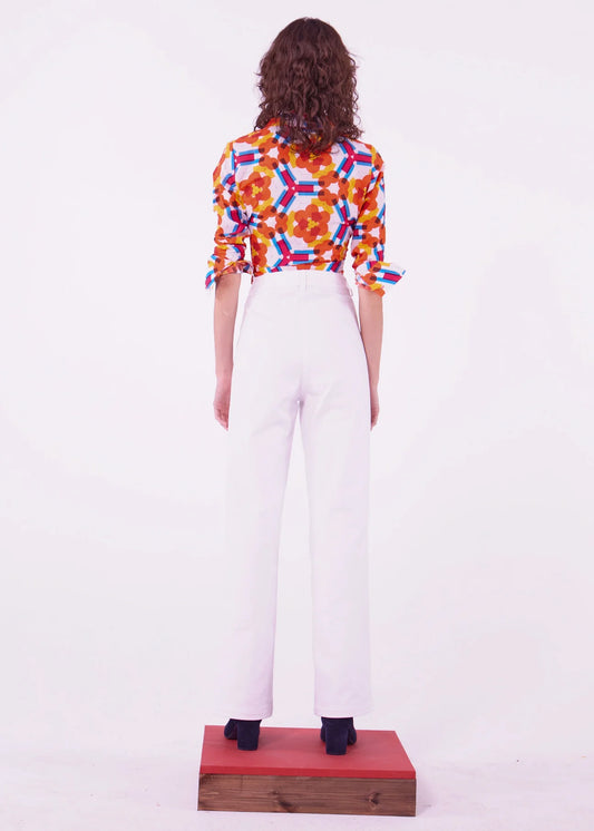 AWAYA - Embroidered Straight Leg Pants