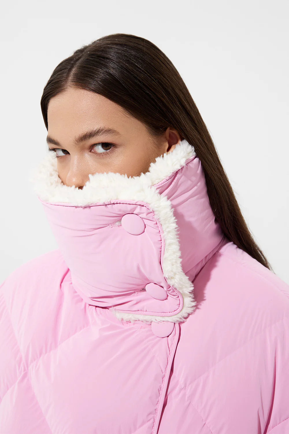 SHEARLING QUEEN JACKET POWDER PINK