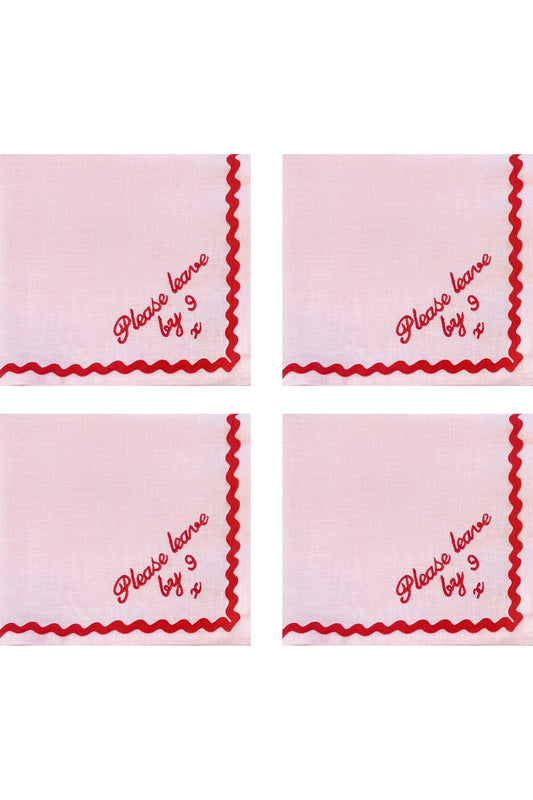 Please Leave by 9 Large Napins Pink | Set of 4
