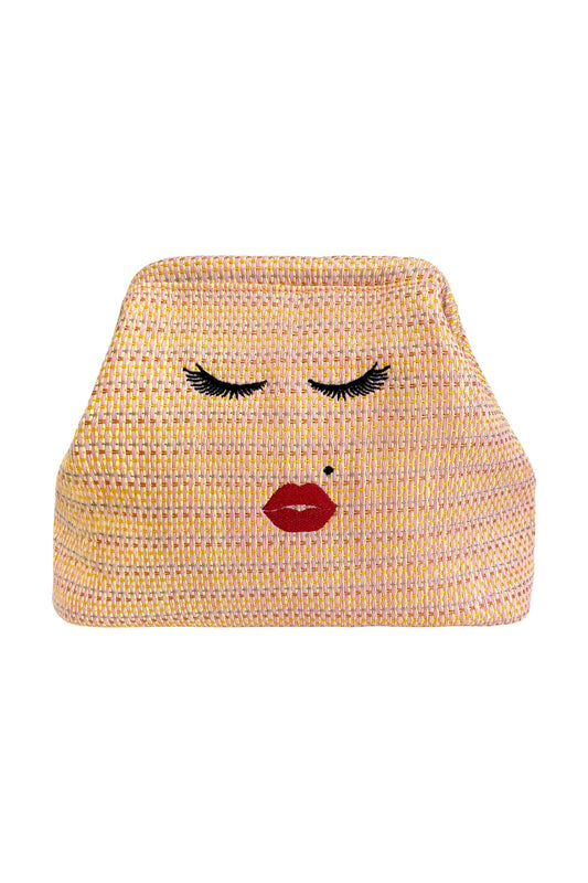 Lady Pink beach clutch pouch by Lilly Loves featuring a stylish, compact design perfect for carrying essentials at the beach and into the evening