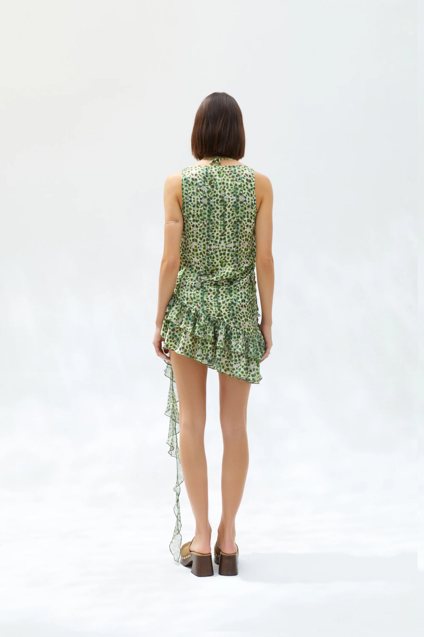 Fleur Ruffle and frill detailed patchwork dress